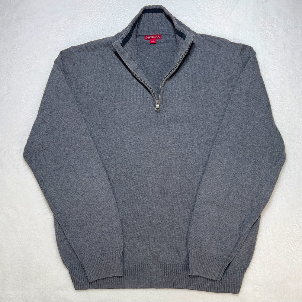 COPY - Merona Sweater Men’s L Quarter Zip Pullover Grey Stand Collar